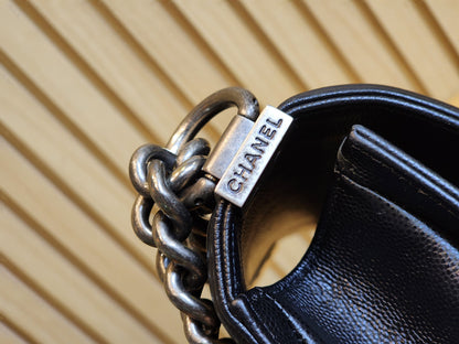 Chanel Black Caviar Small Boy (RHW)