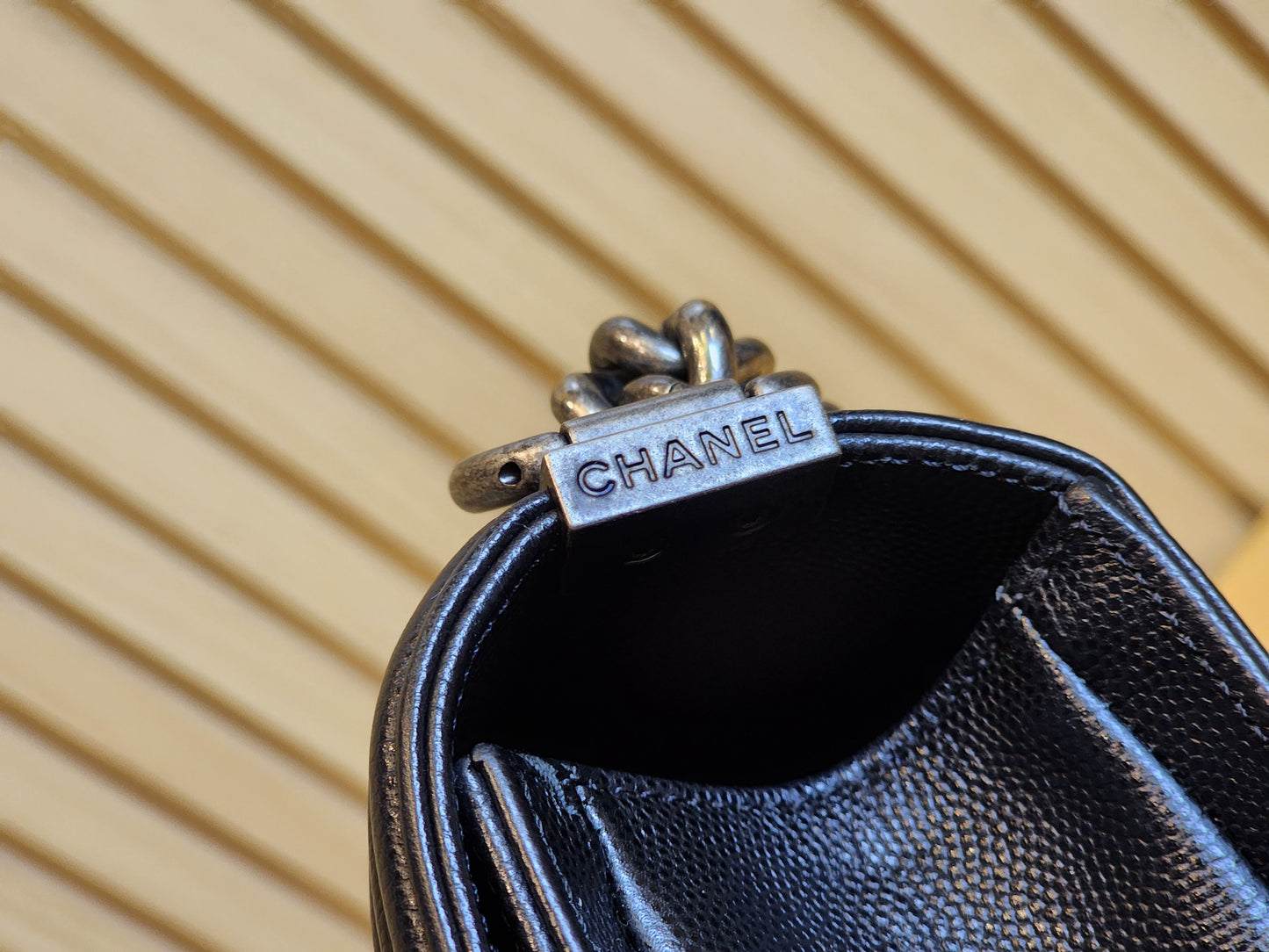 Chanel Black Caviar Small Boy (RHW)