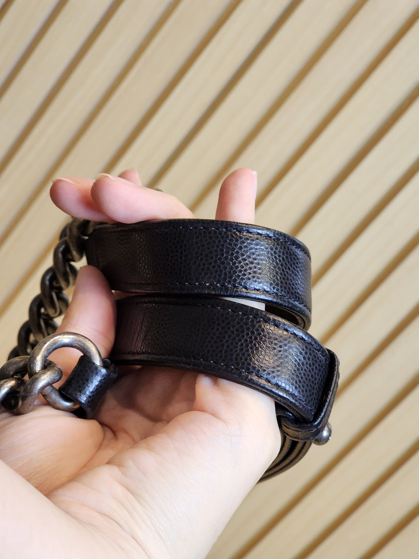 Chanel Black Caviar Small Boy (RHW)