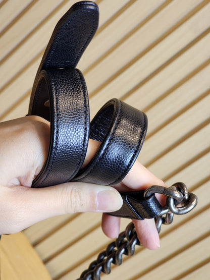Chanel Black Caviar Small Boy (RHW)