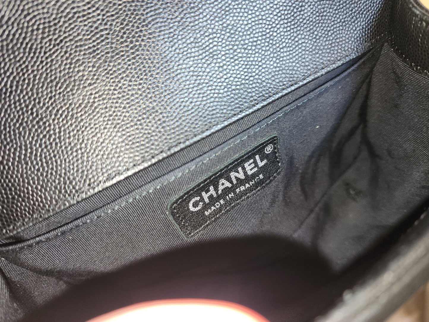Chanel Black Caviar Small Boy (RHW)