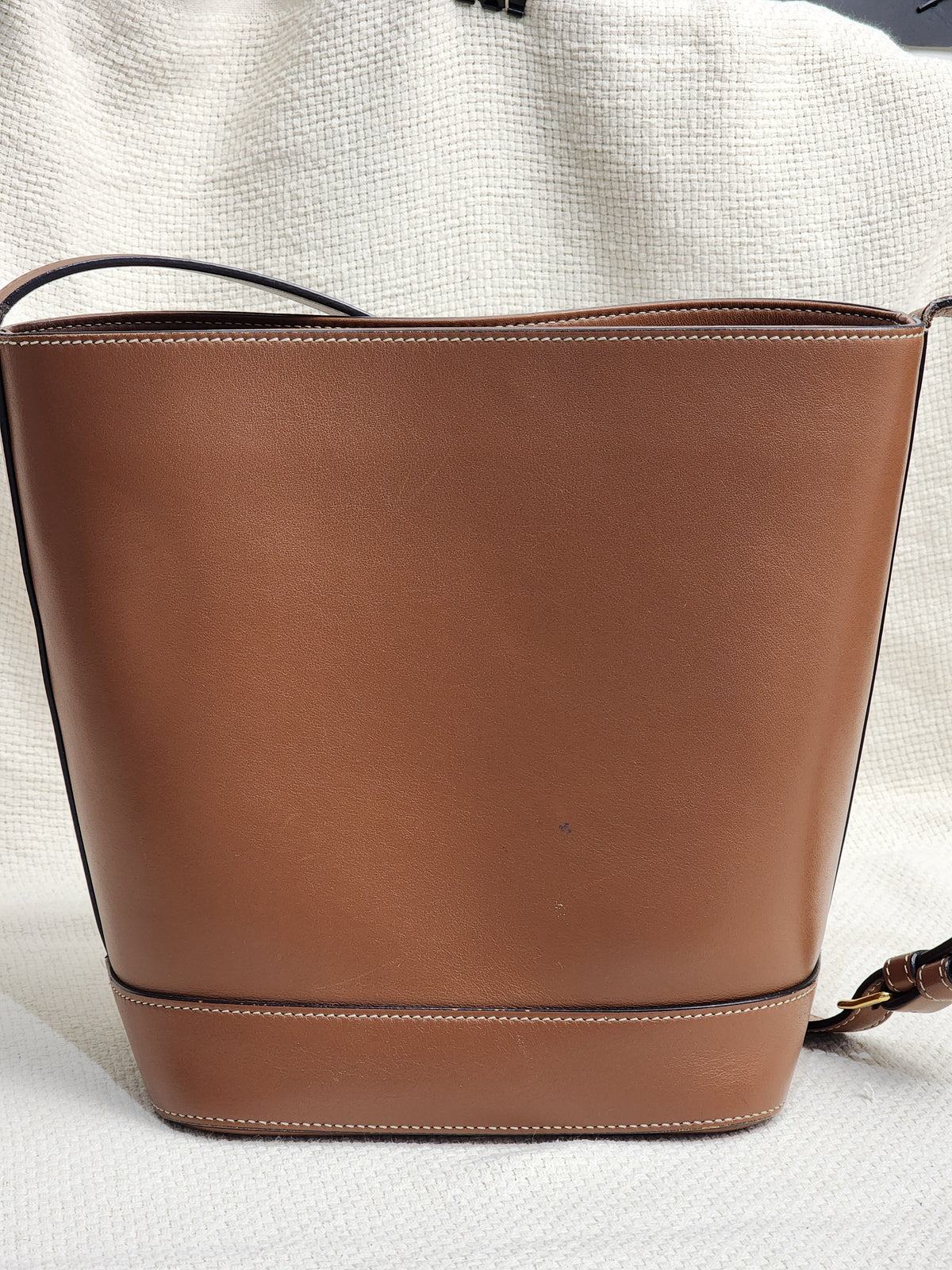 Celine Tan Calfskin Small Triomphe Bucket Bag