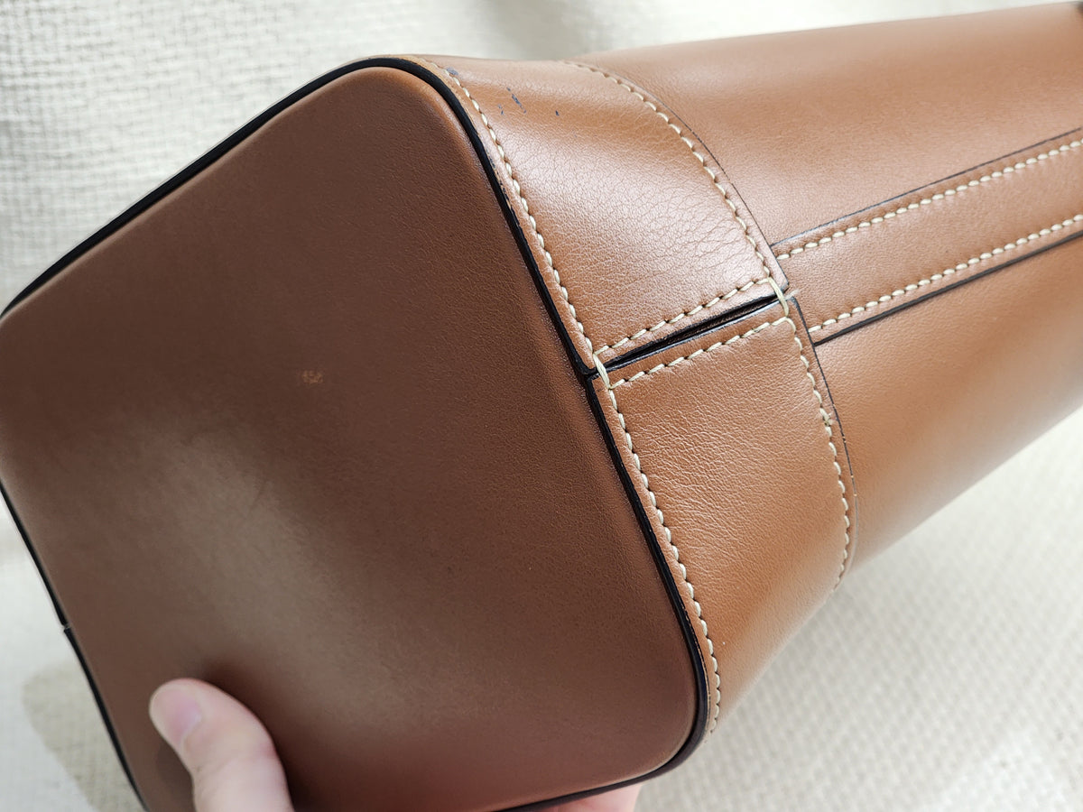 Celine Tan Calfskin Small Triomphe Bucket Bag