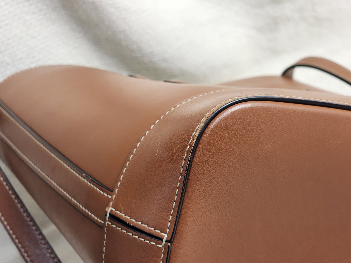 Celine Tan Calfskin Small Triomphe Bucket Bag