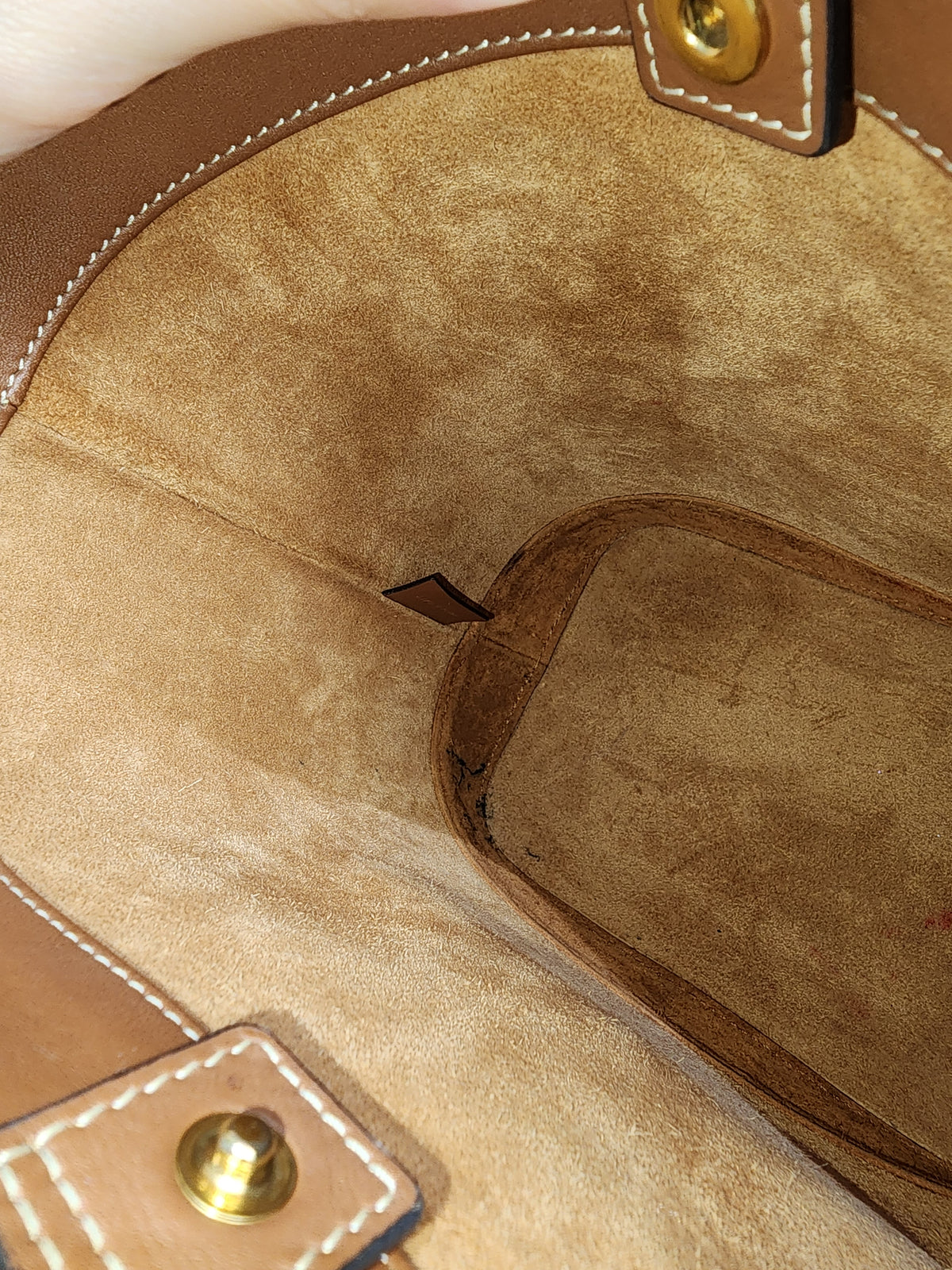 Celine Tan Calfskin Small Triomphe Bucket Bag