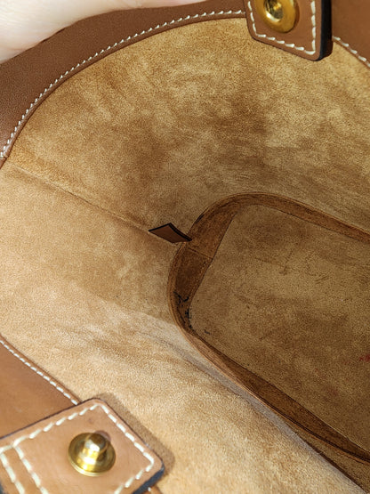 Celine Tan Calfskin Small Triomphe Bucket Bag