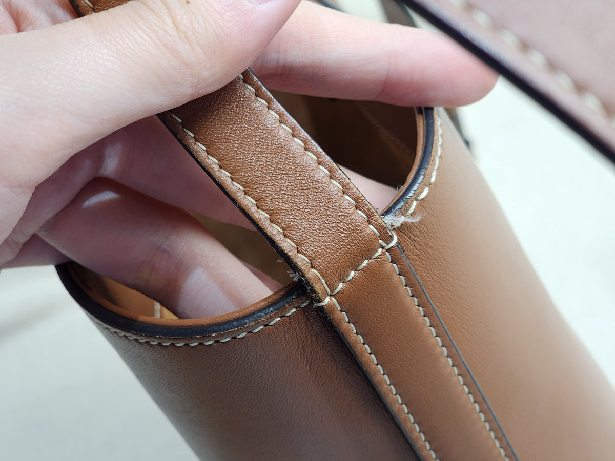Celine Tan Calfskin Small Triomphe Bucket Bag