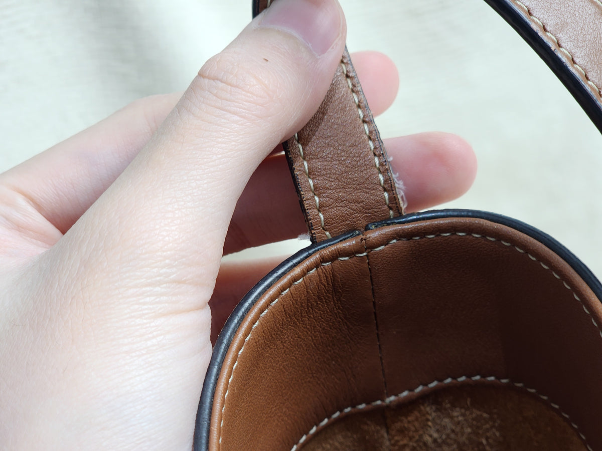 Celine Tan Calfskin Small Triomphe Bucket Bag