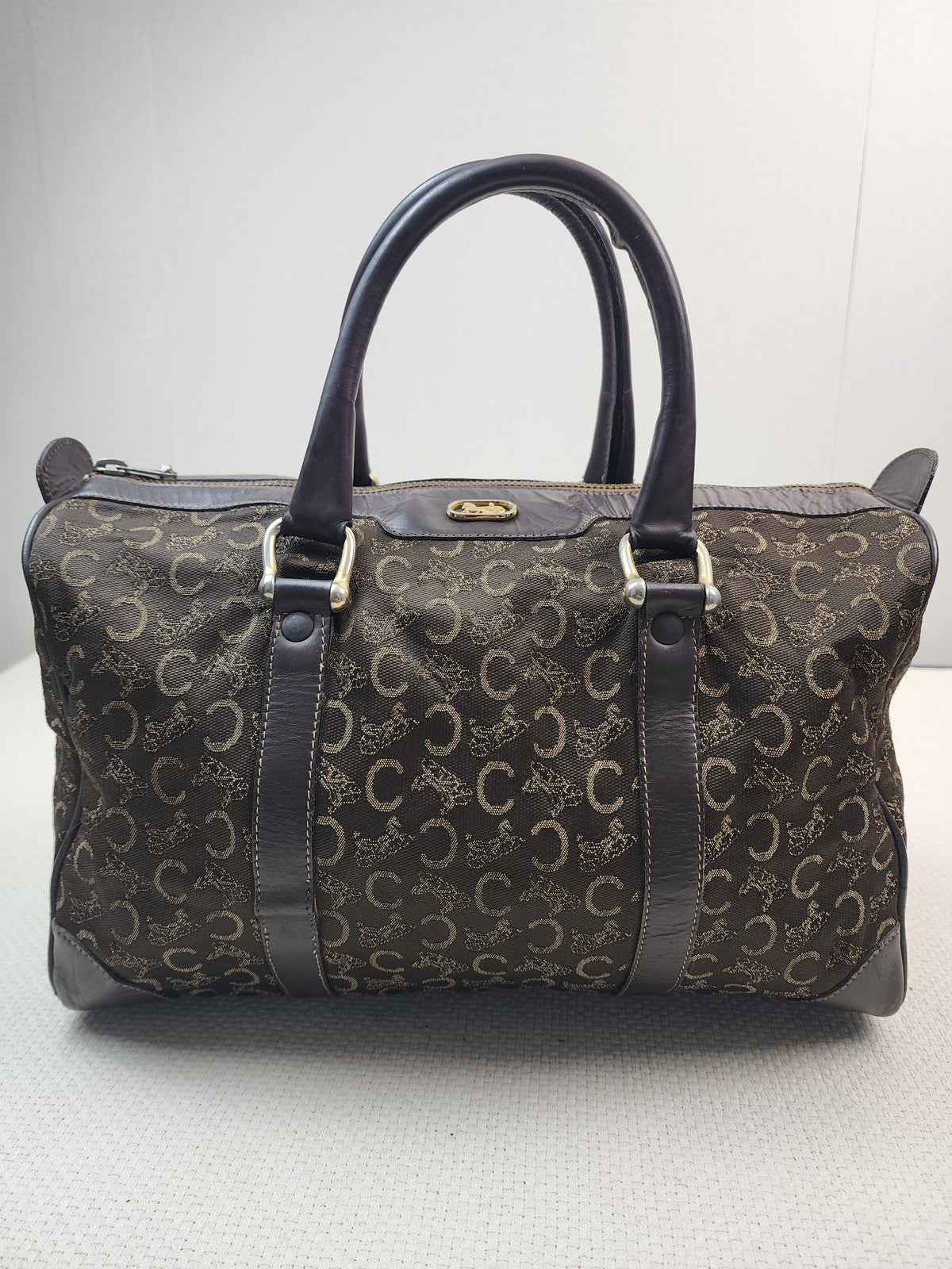 Celine Brown Vintage C Boston Bag
