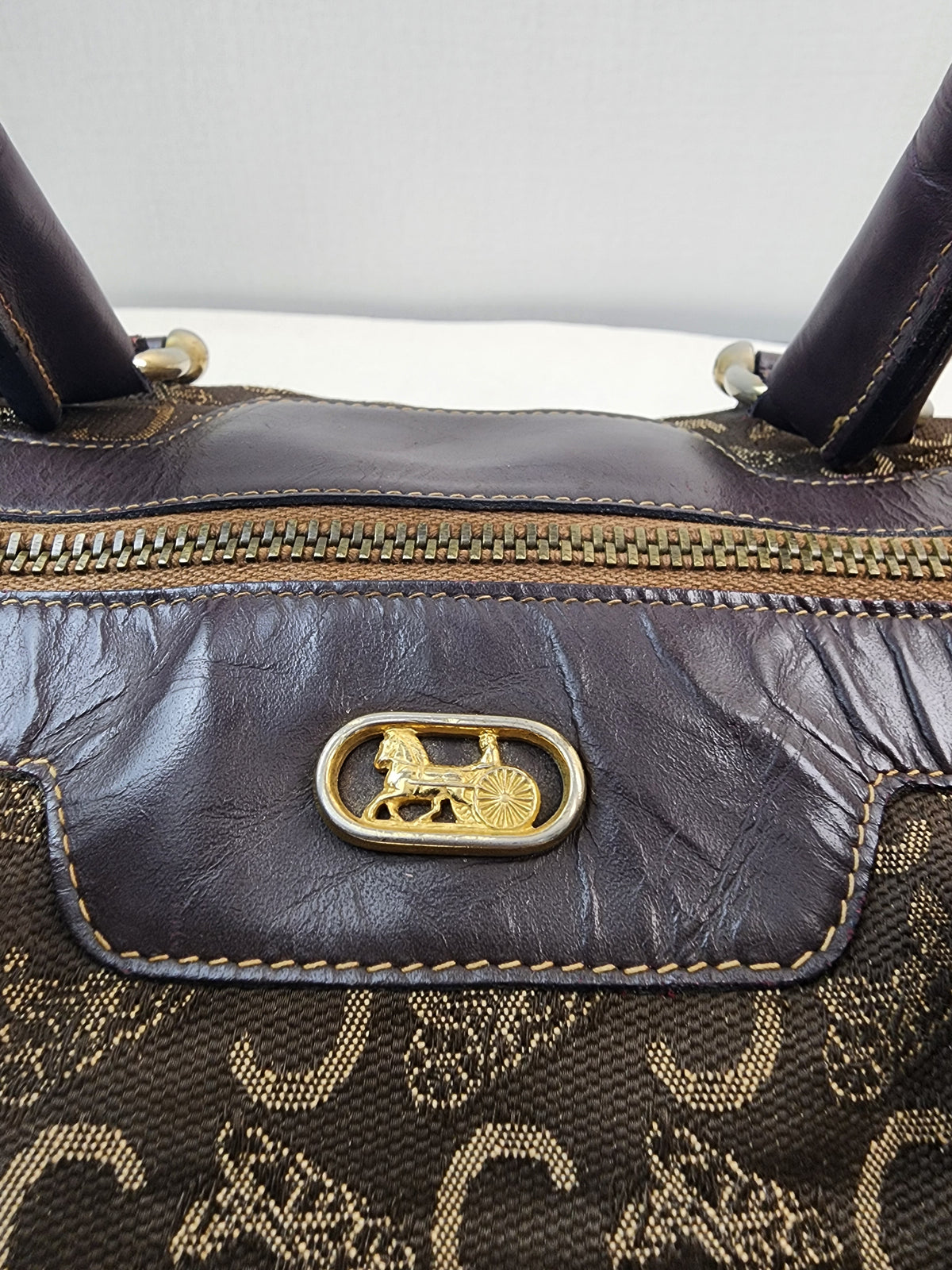 Celine Brown Vintage C Boston Bag