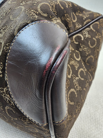 Celine Brown Vintage C Boston Bag