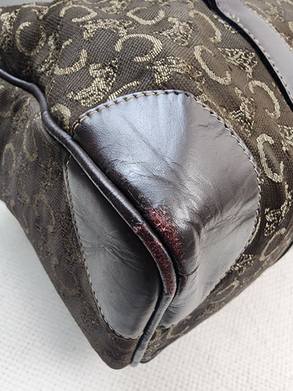 Celine Brown Vintage C Boston Bag