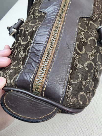 Celine Brown Vintage C Boston Bag