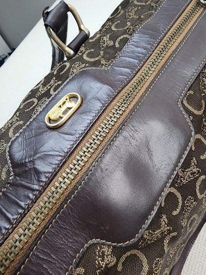 Celine Brown Vintage C Boston Bag