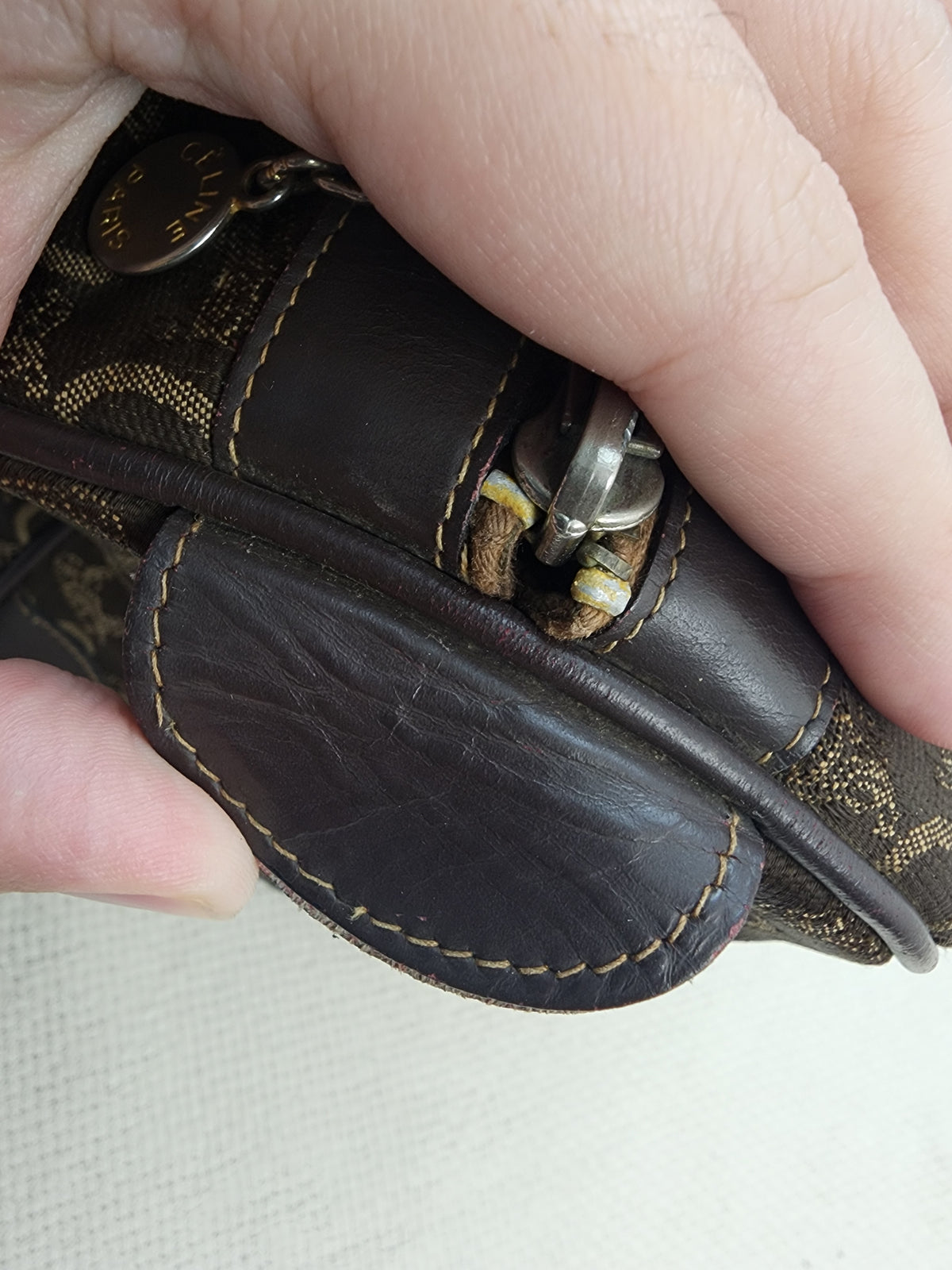 Celine Brown Vintage C Boston Bag