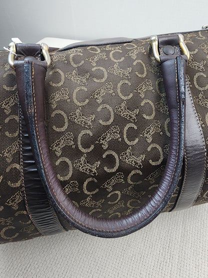 Celine Brown Vintage C Boston Bag