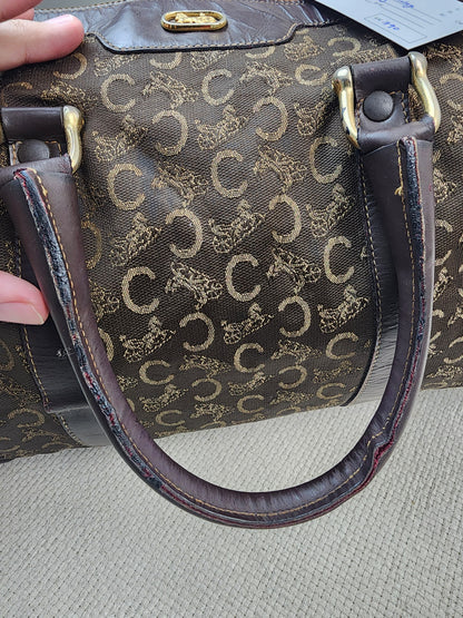 Celine Brown Vintage C Boston Bag