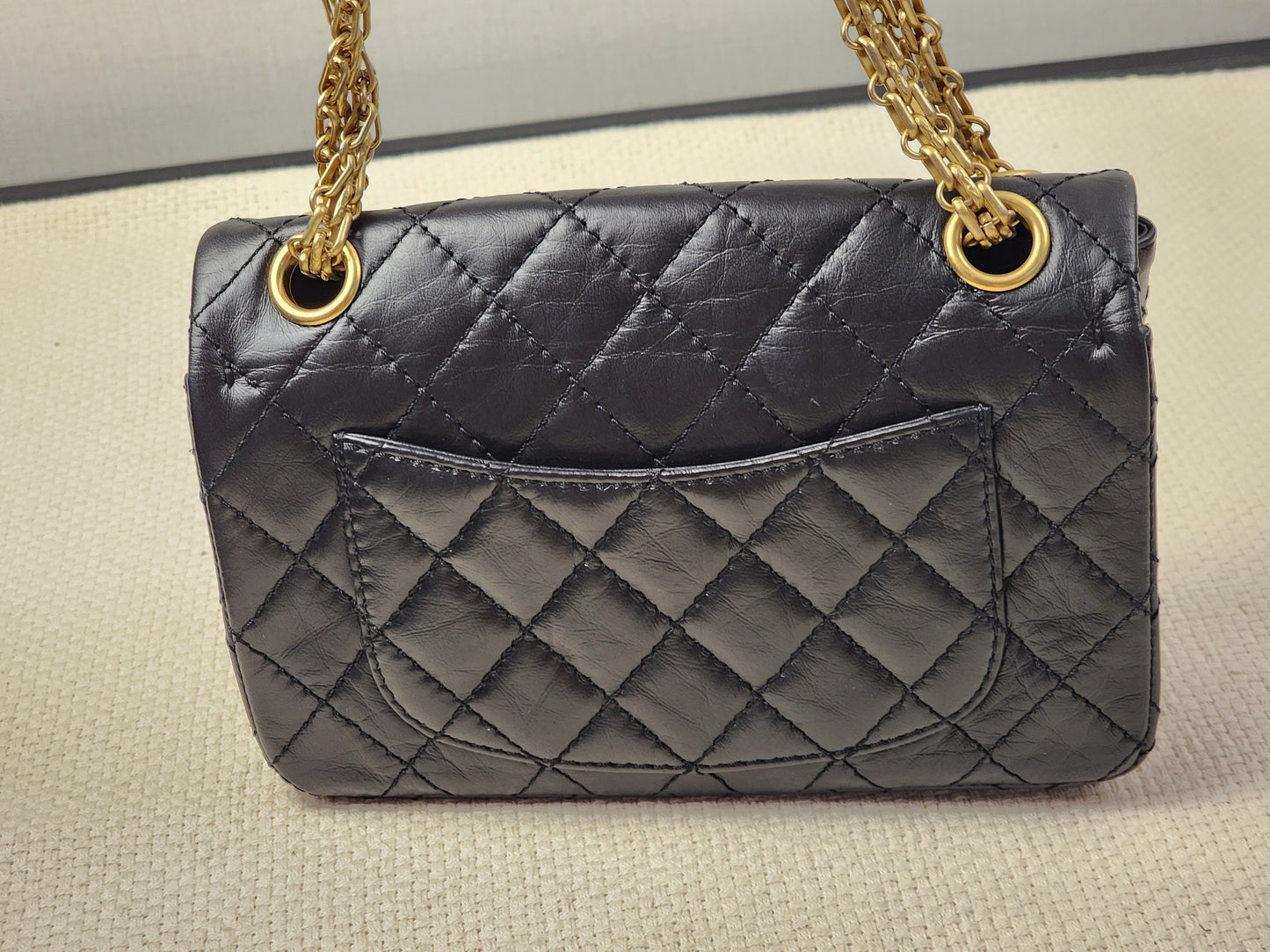 Chanel Black Aged Calfskin Mini 2.55 (GHW)