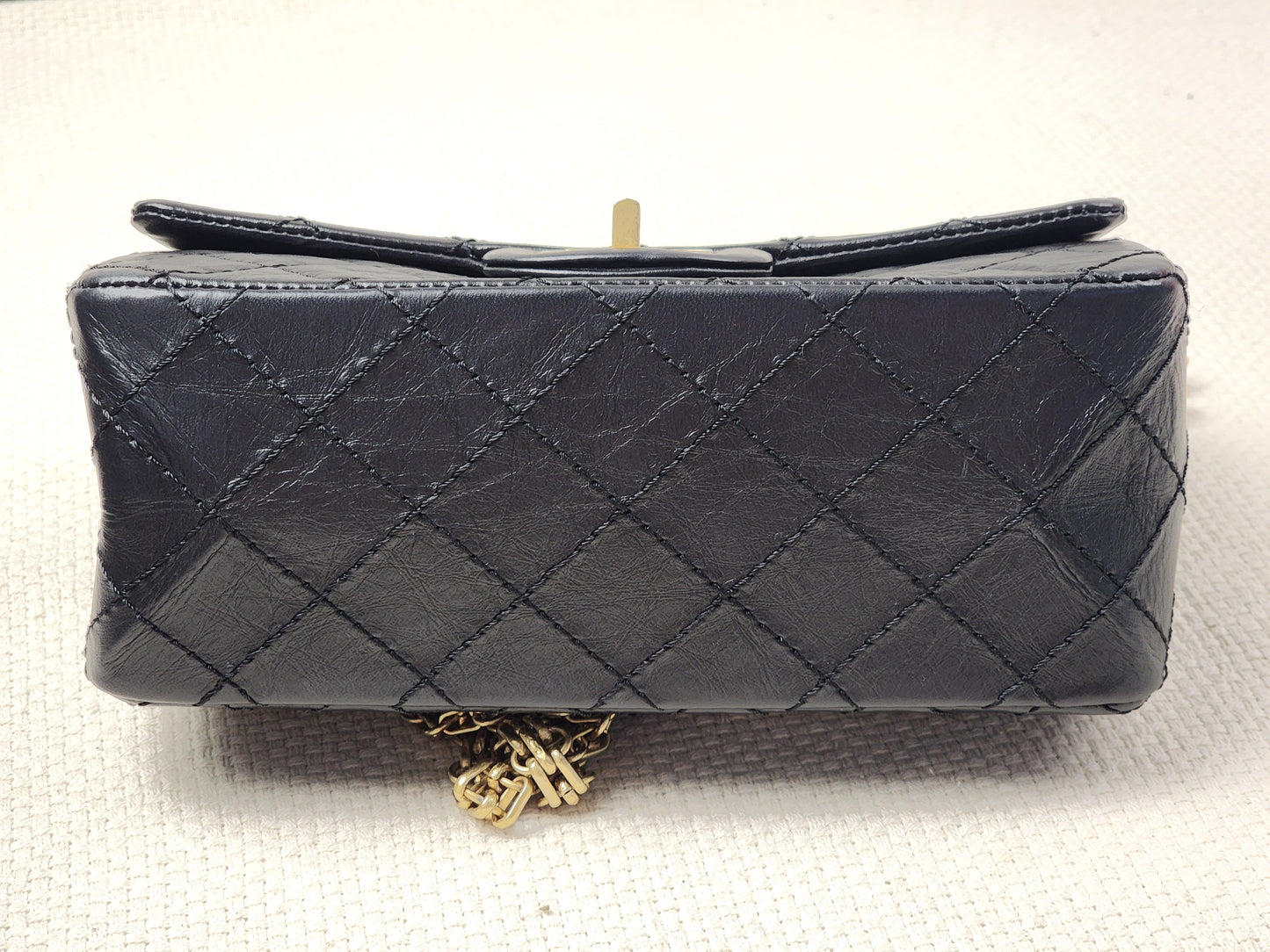 Chanel Black Aged Calfskin Mini 2.55 (GHW)