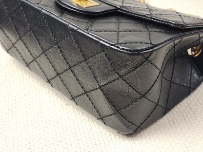 Chanel Black Aged Calfskin Mini 2.55 (GHW)