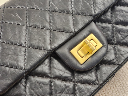 Chanel Black Aged Calfskin Mini 2.55 (GHW)
