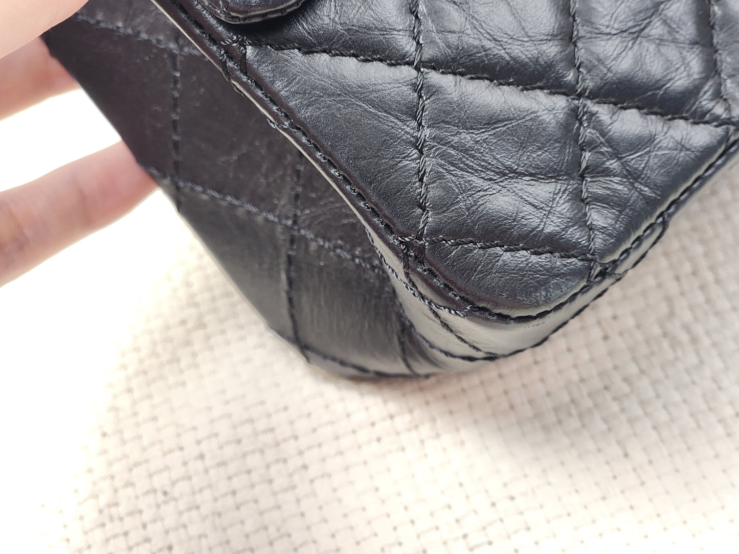 Chanel Black Aged Calfskin Mini 2.55 (GHW)