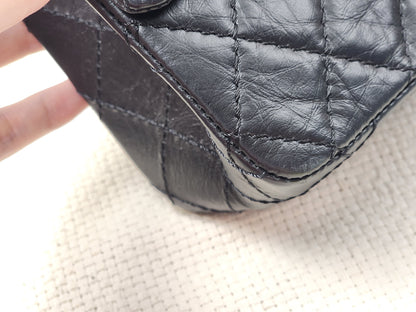 Chanel Black Aged Calfskin Mini 2.55 (GHW)