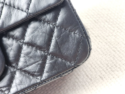 Chanel Black Aged Calfskin Mini 2.55 (GHW)