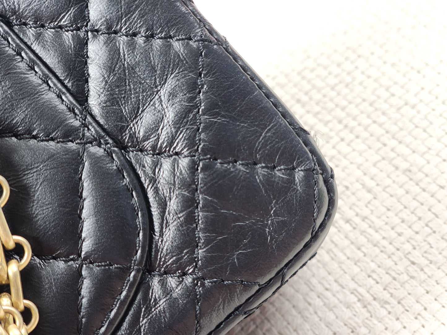 Chanel Black Aged Calfskin Mini 2.55 (GHW)
