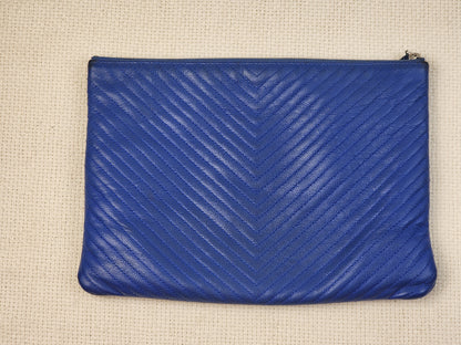 Chanel Blue Caviar Chevron Medium O’case (SHW)