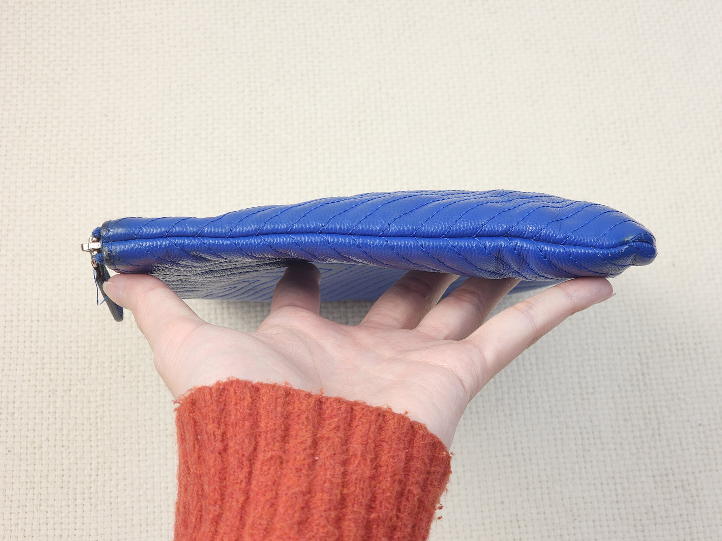 Chanel Blue Caviar Chevron Medium O’case (SHW)
