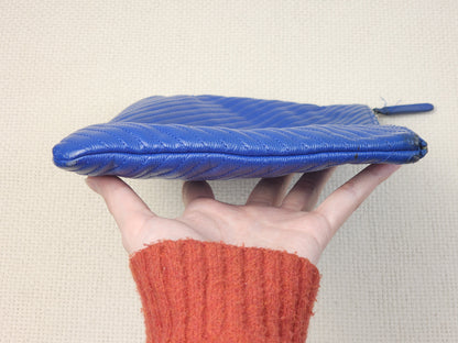 Chanel Blue Caviar Chevron Medium O’case (SHW)