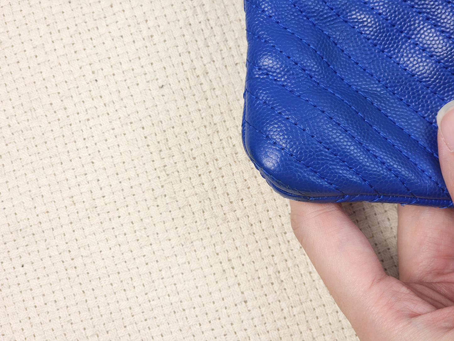 Chanel Blue Caviar Chevron Medium O’case (SHW)