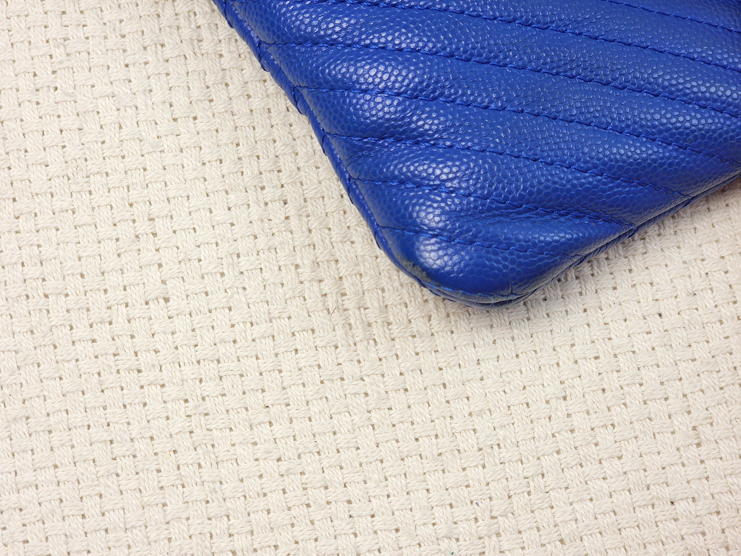 Chanel Blue Caviar Chevron Medium O’case (SHW)