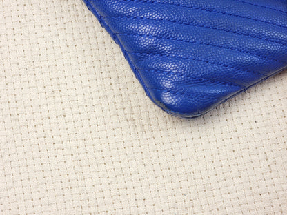 Chanel Blue Caviar Chevron Medium O’case (SHW)