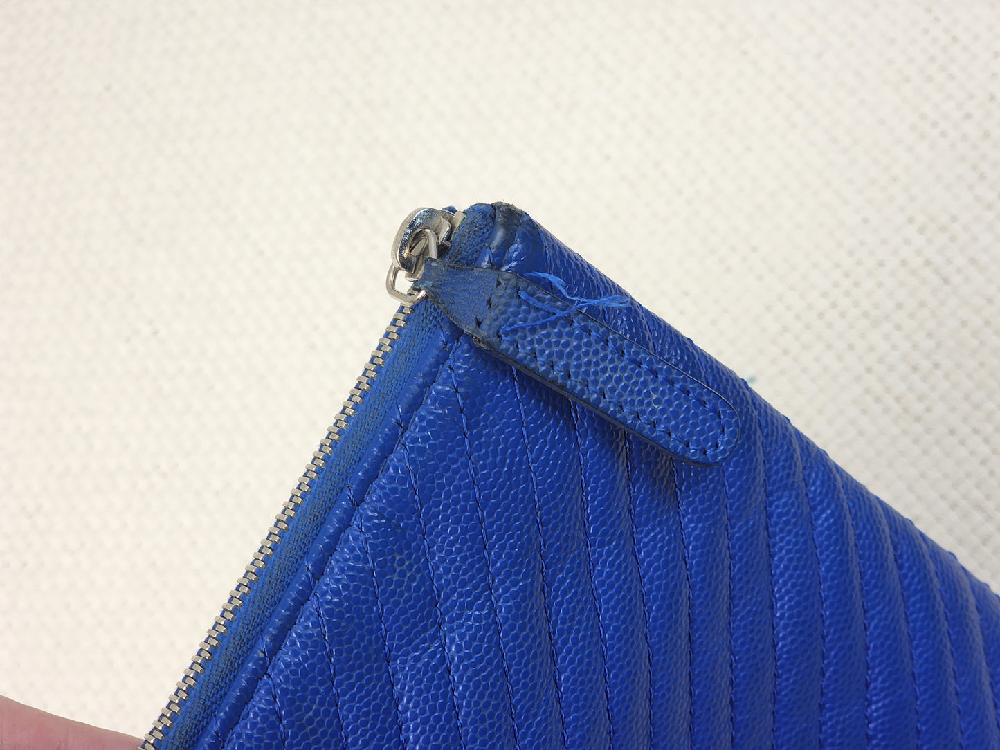 Chanel Blue Caviar Chevron Medium O’case (SHW)