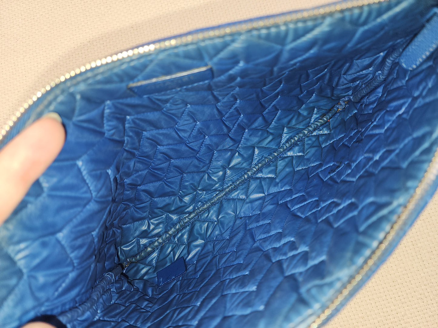 Chanel Blue Caviar Chevron Medium O’case (SHW)