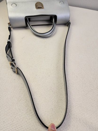 Dior Metallic Silver Calfskin Medium Diorever Tote (SHW)