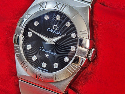 Omega 27mm Constellation Quartz Black Dial Women Watch
