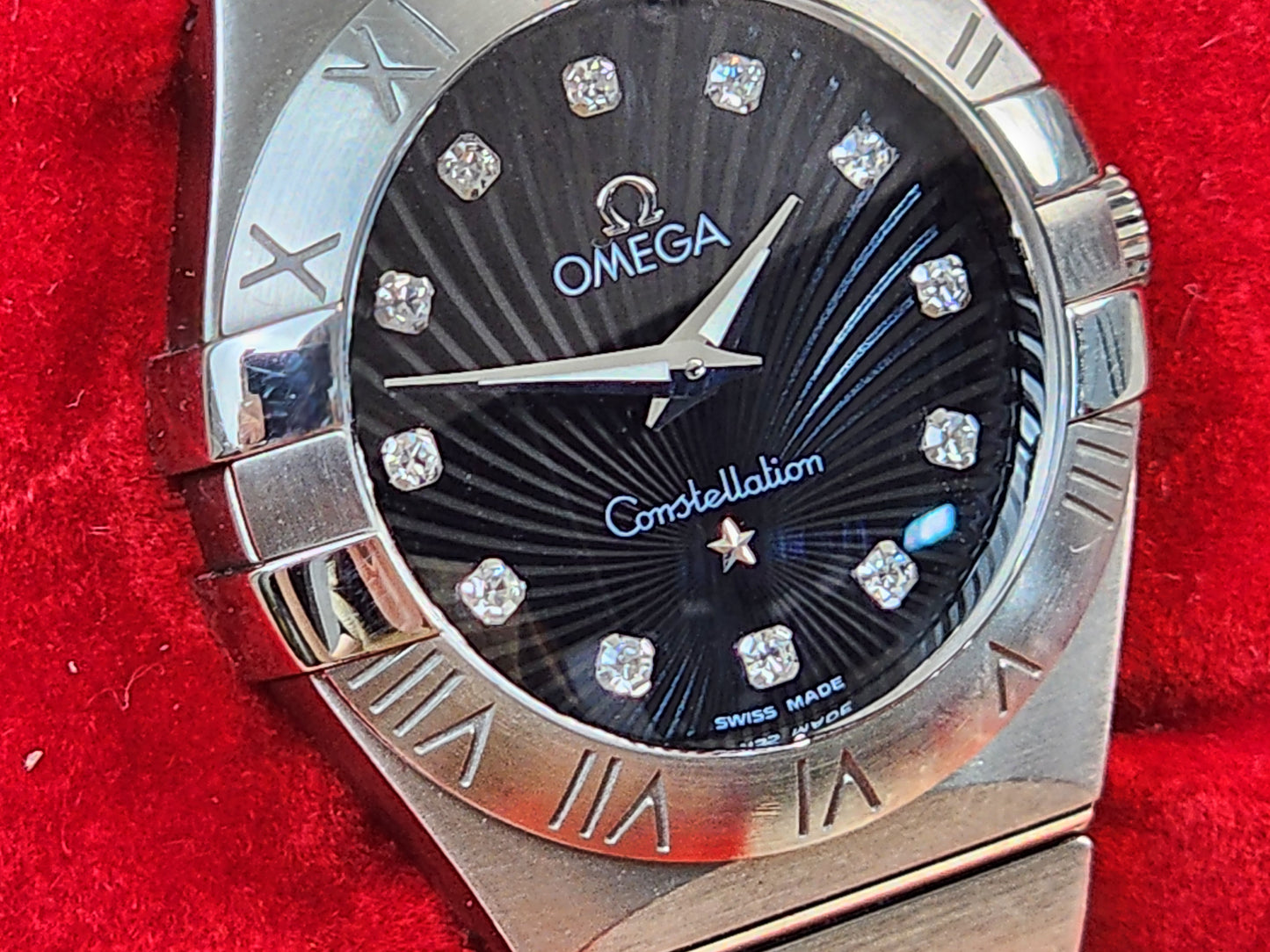 Omega 27mm Constellation Quartz Black Dial Women Watch