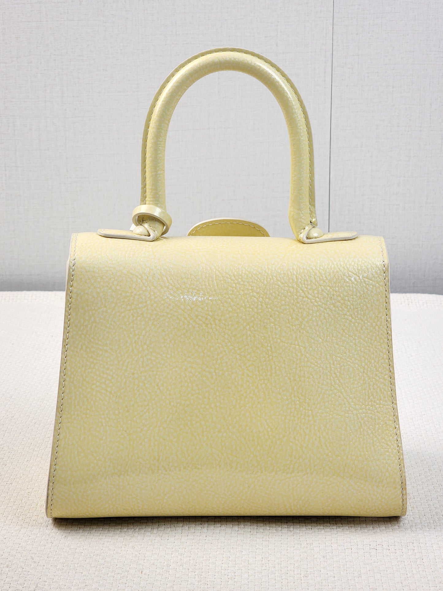 Delvaux Gel Patent Light Yellow Mini Brilliant w Strap