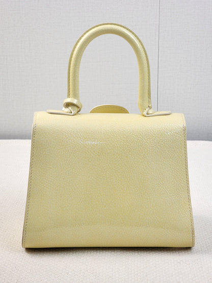 Delvaux Gel Patent Light Yellow Mini Brilliant w Strap