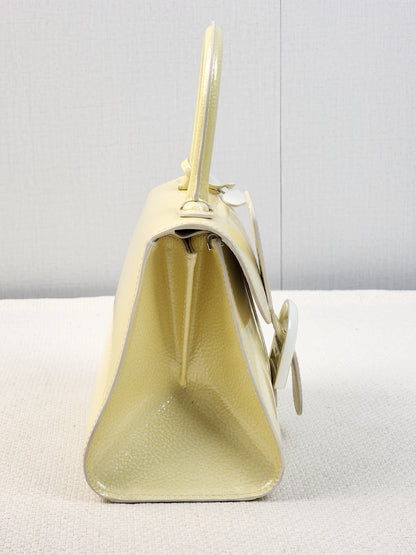 Delvaux Gel Patent Light Yellow Mini Brilliant w Strap