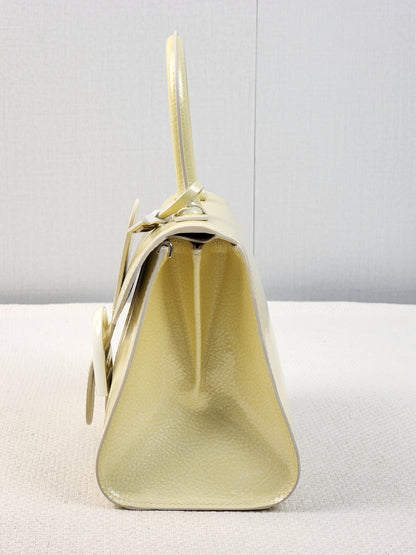 Delvaux Gel Patent Light Yellow Mini Brilliant w Strap