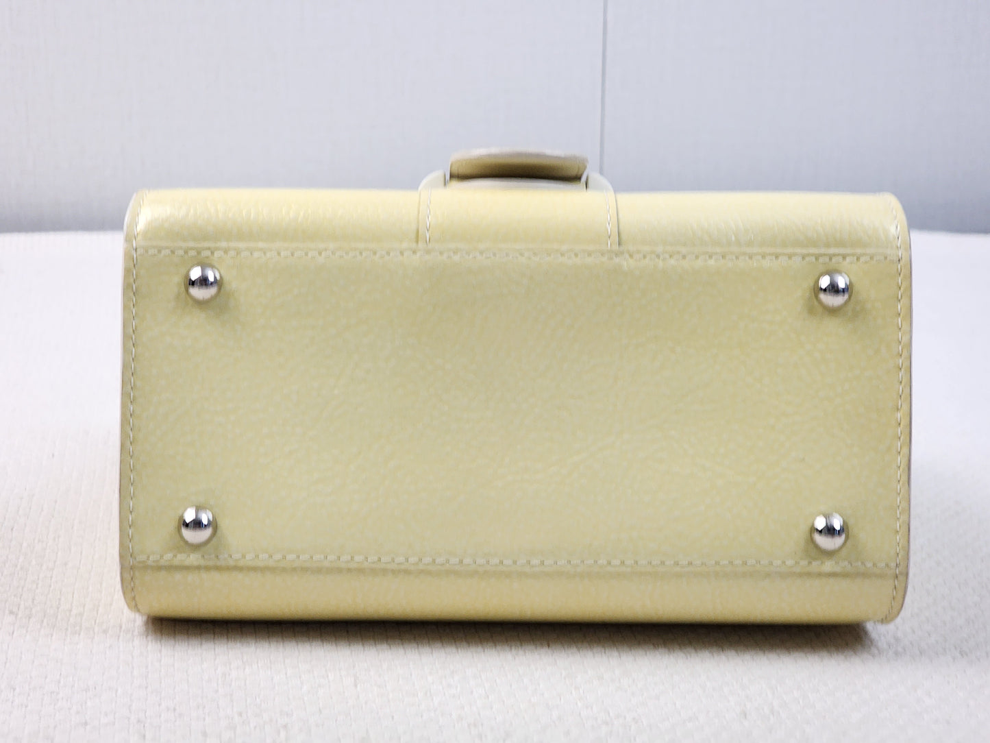 Delvaux Gel Patent Light Yellow Mini Brilliant w Strap