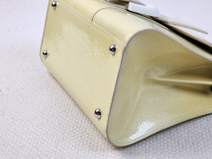 Delvaux Gel Patent Light Yellow Mini Brilliant w Strap