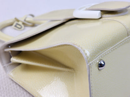 Delvaux Gel Patent Light Yellow Mini Brilliant w Strap