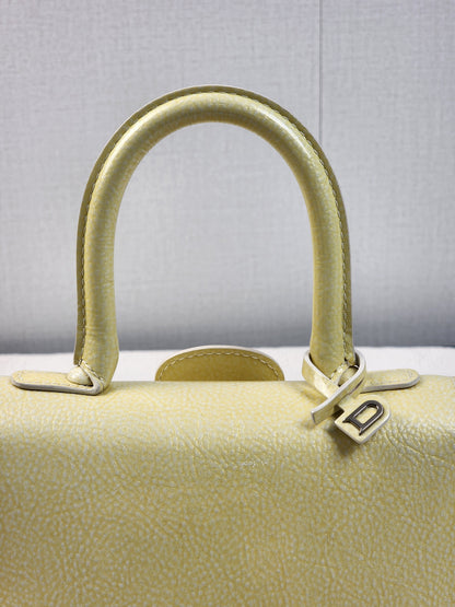 Delvaux Gel Patent Light Yellow Mini Brilliant w Strap