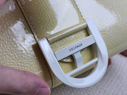 Delvaux Gel Patent Light Yellow Mini Brilliant w Strap