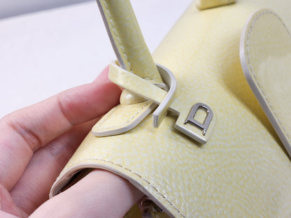 Delvaux Gel Patent Light Yellow Mini Brilliant w Strap